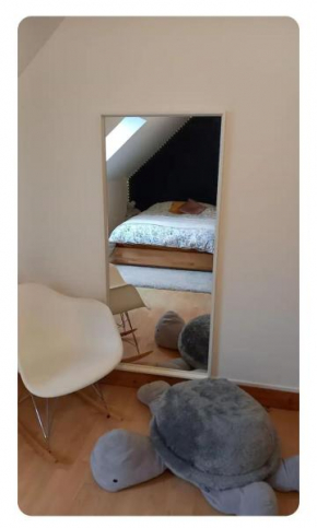 Chambre double bleue nuit, maison cœur du Vexin